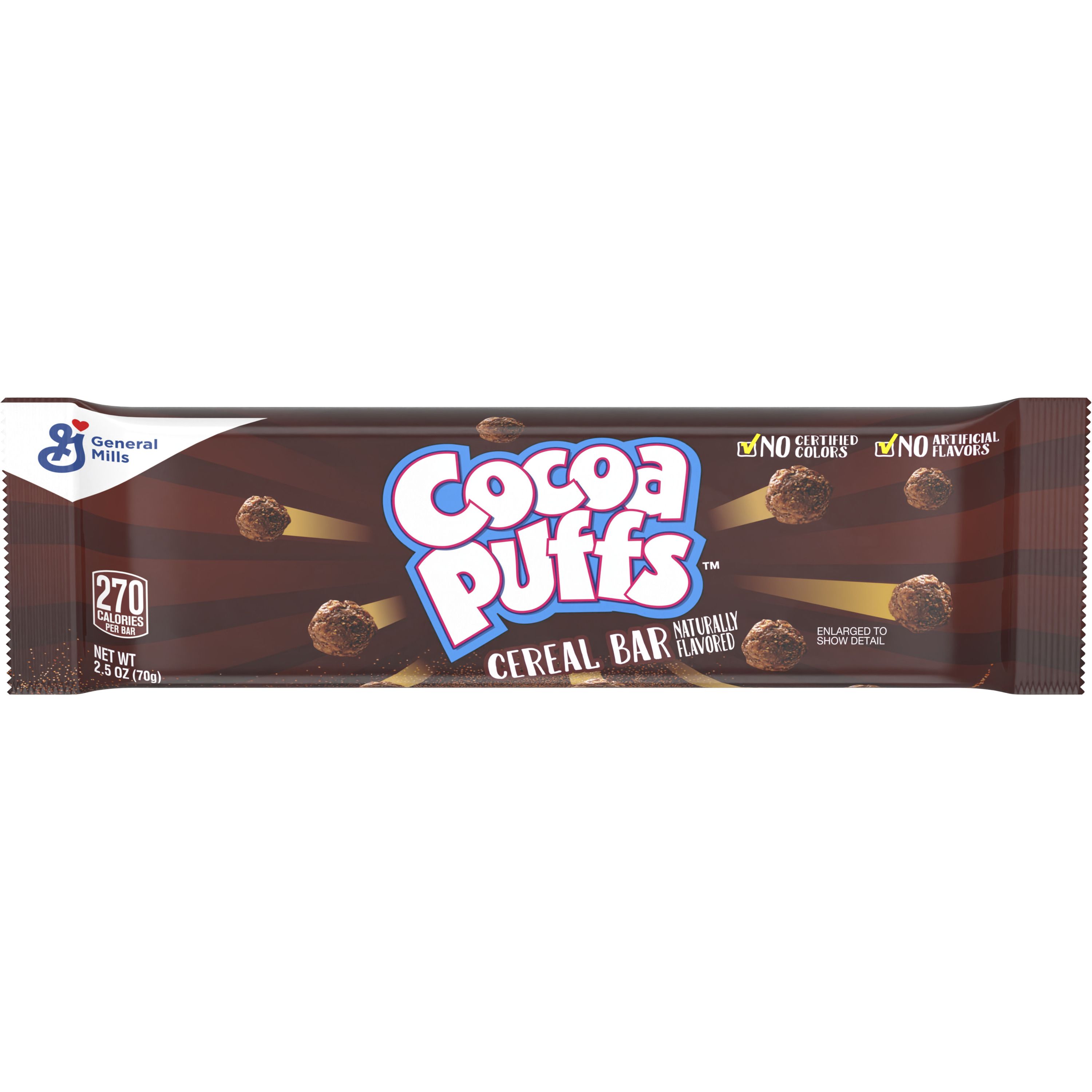Front - 3D Cocoa Puffs Cereal Bar Single Serve Pouch 48/2.5 OZ