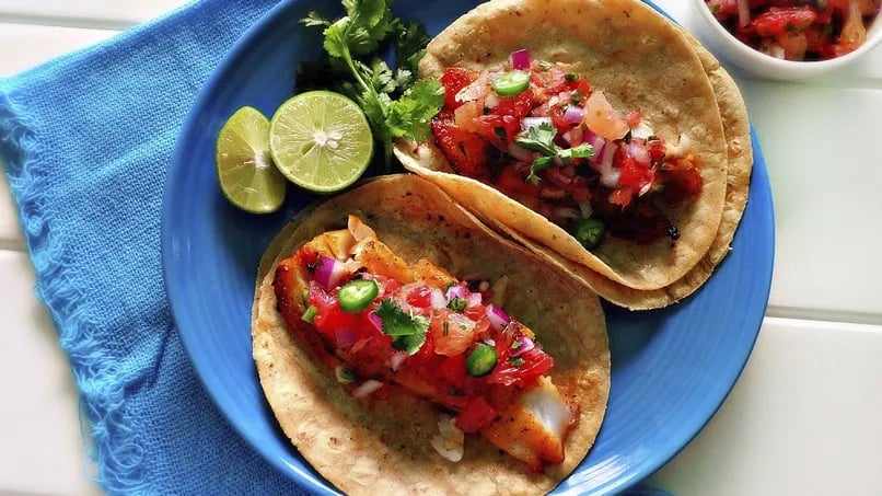 Tilapia Tacos with Grapefruit Salsa