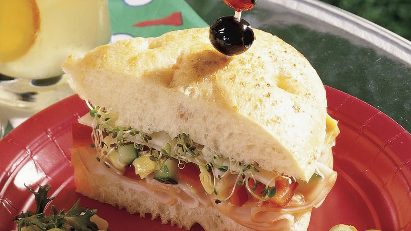 Turkey-Artichoke Focaccia Sandwich