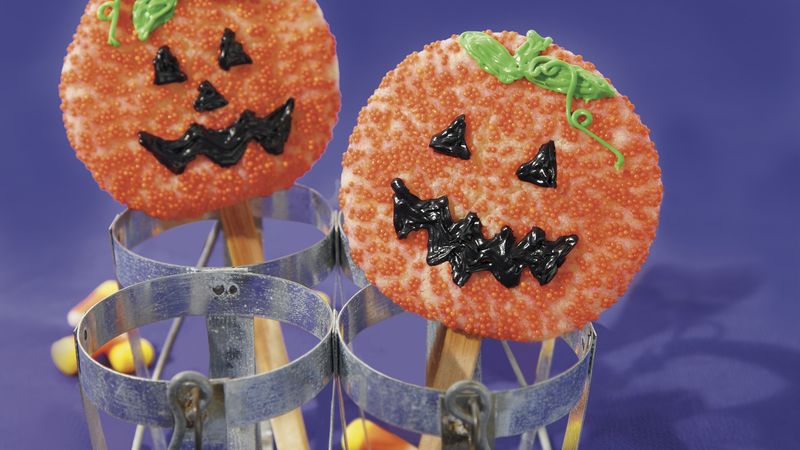 Jack-o'-Lantern Sugar Cookie Pops