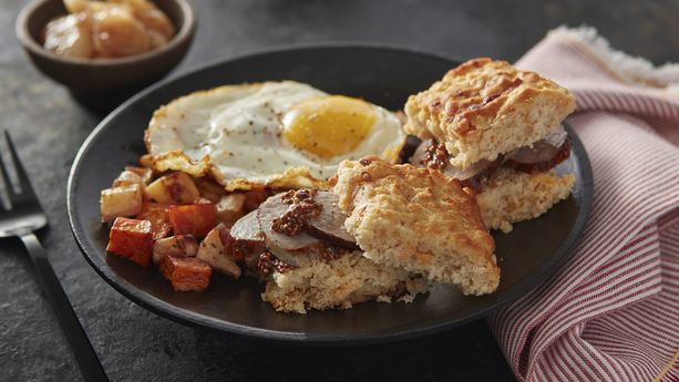 Beer Cheese Square Biscuits