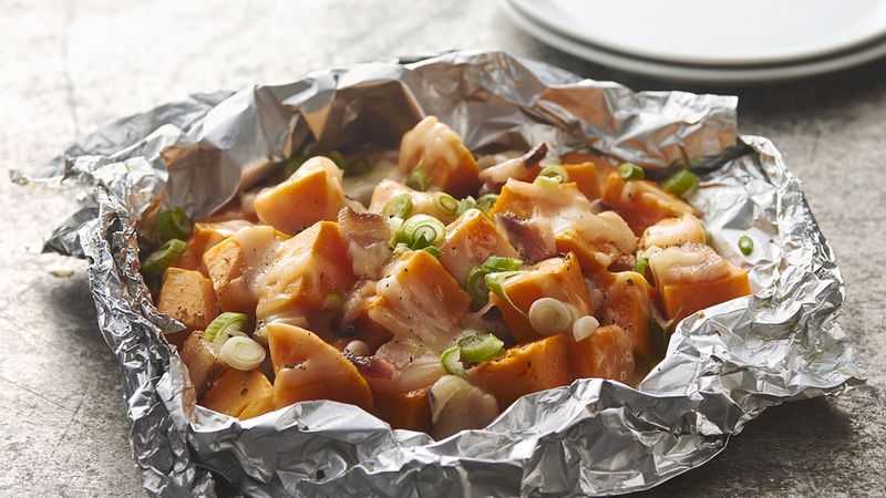 Sweet Potato and Bacon Foil Packs