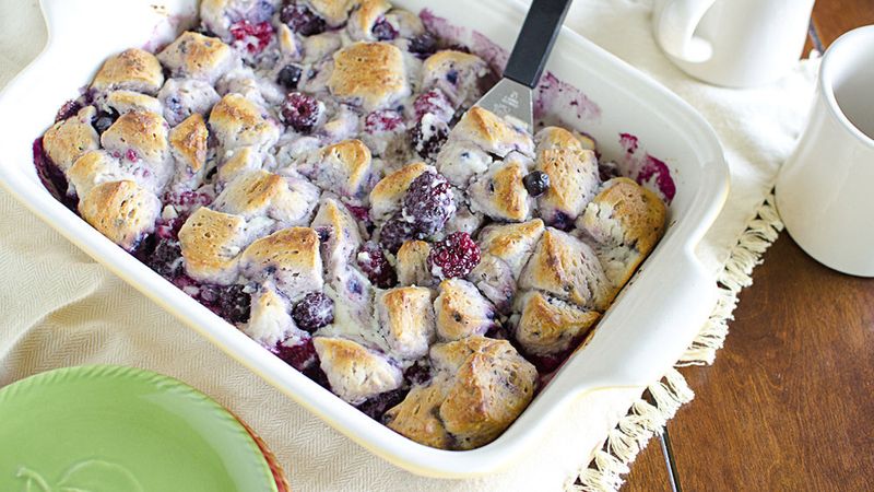 Berries and Cream Breakfast Bubble-Up Bake