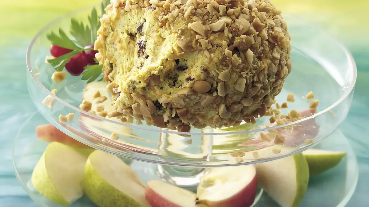 Curried Cheese Ball with Fruit