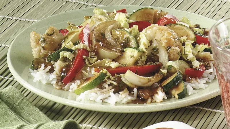 Chile and Basil Vegetable Stir-fry