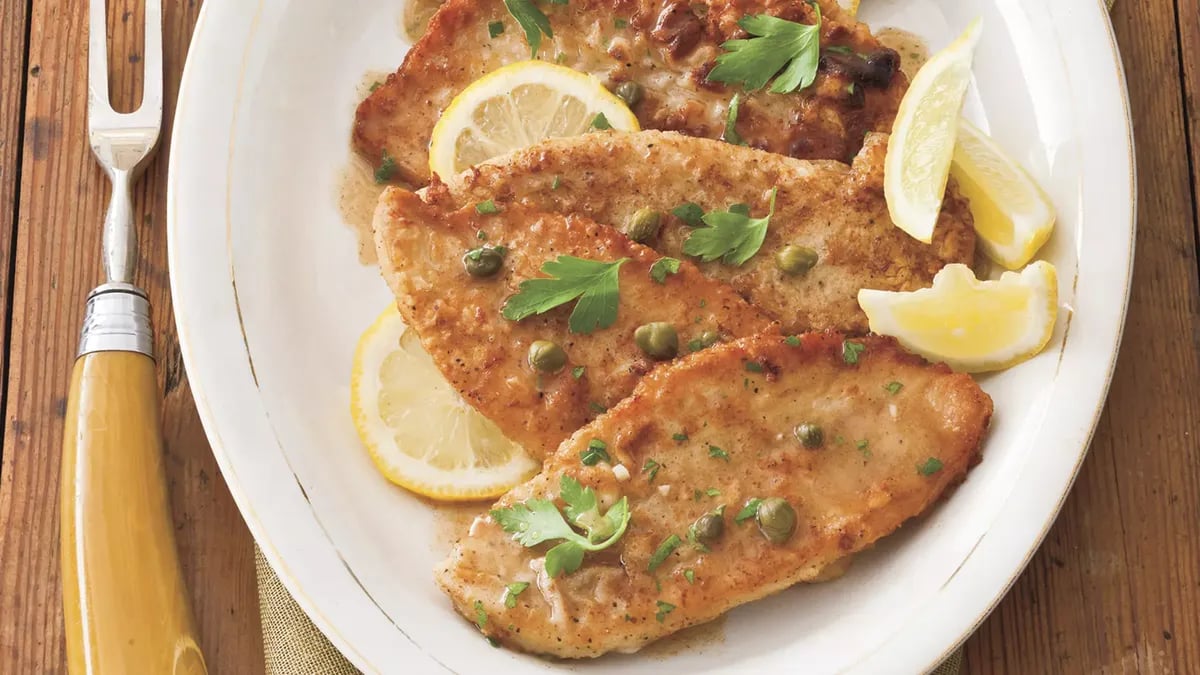 Turkey Cutlets with Lemon-Caper Sauce