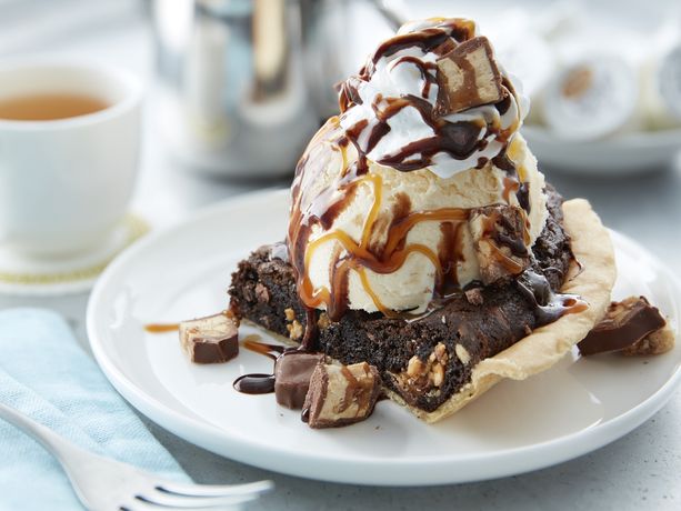 Chocolate Snickers™ Candy Bar Cookie Pie