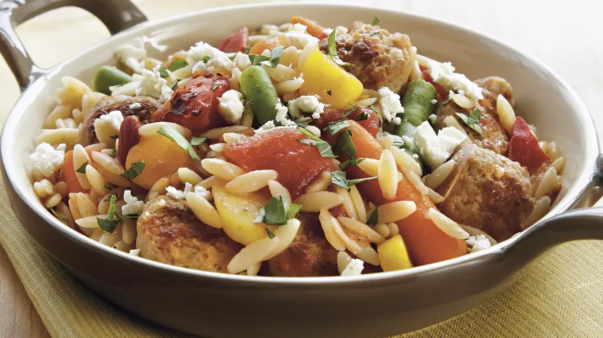 Italian Sausage and Orzo Skillet