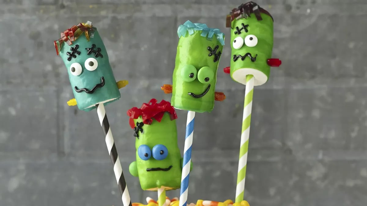 Frankenstein Fruit Roll-Ups™ on a Stick