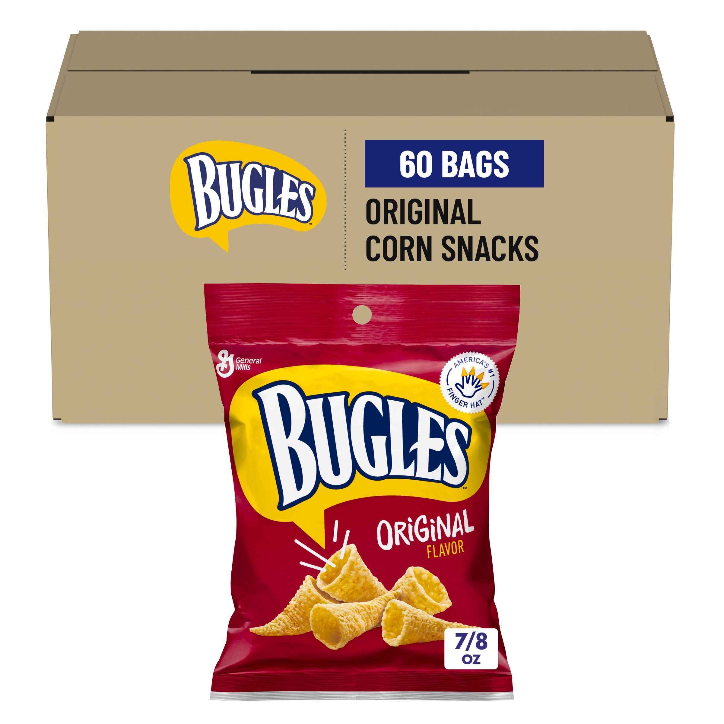  Case Optimized Hero Bugles Salty Snacks Single Serve Pouch Original 60/0.875 OZ