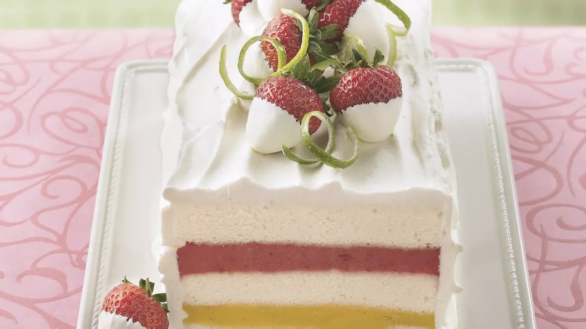 Mango-Strawberry Sorbet Torte