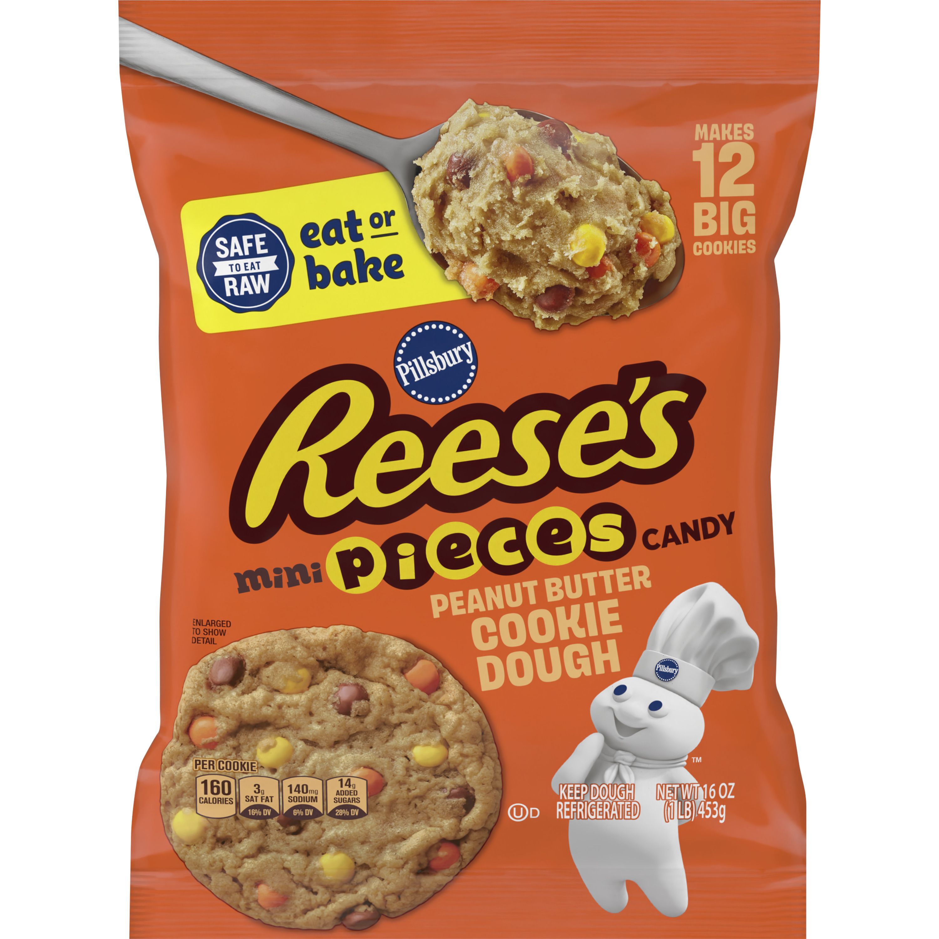 Pillsbury™ Ready to Bake! Mini REESE’S PIECES Peanut Butter Cookie Dough - Front