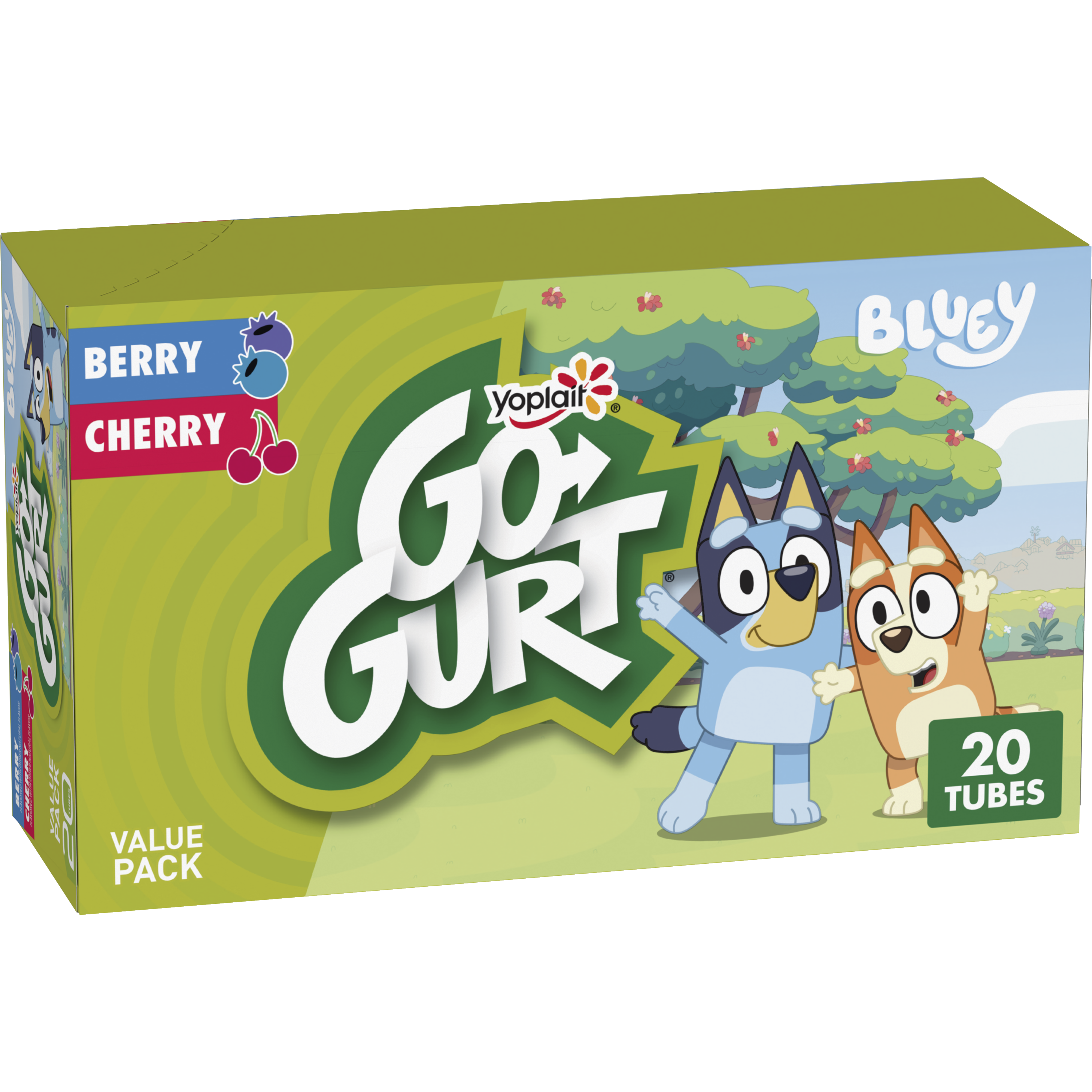 Bluey Berry &amp; Cherry Go-GURT Kids Yogurt Tubes 20 Pack