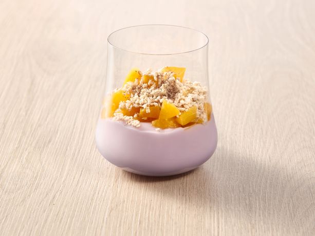 Blueberry Peach Yogurt Parfait - Level 6 (Soft and Bite-sized)