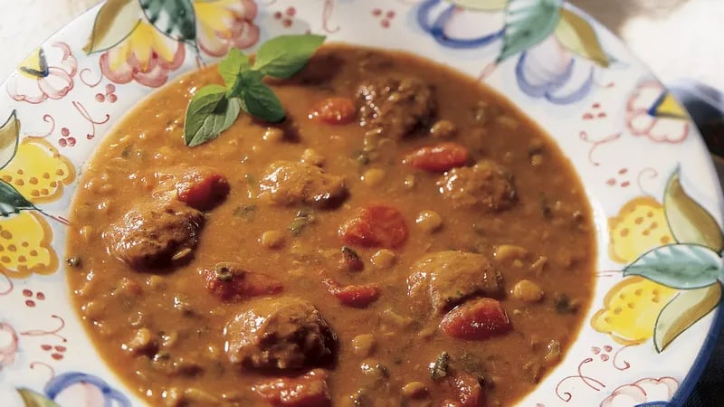 Italian Meatball and Lentil Soup