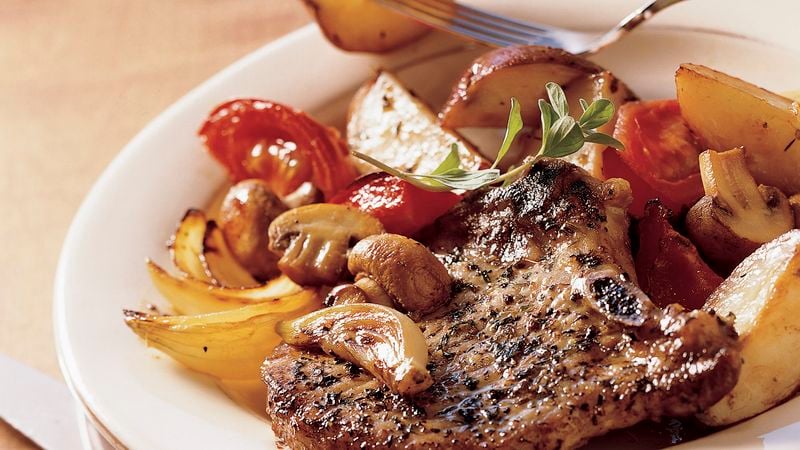 Gluten-Free Roasted Pork Chops and Vegetables