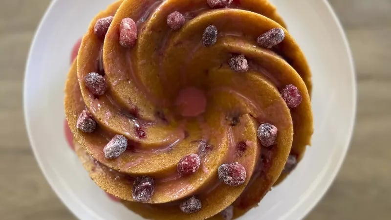 Glazed Cranberry-Orange Pound Cake