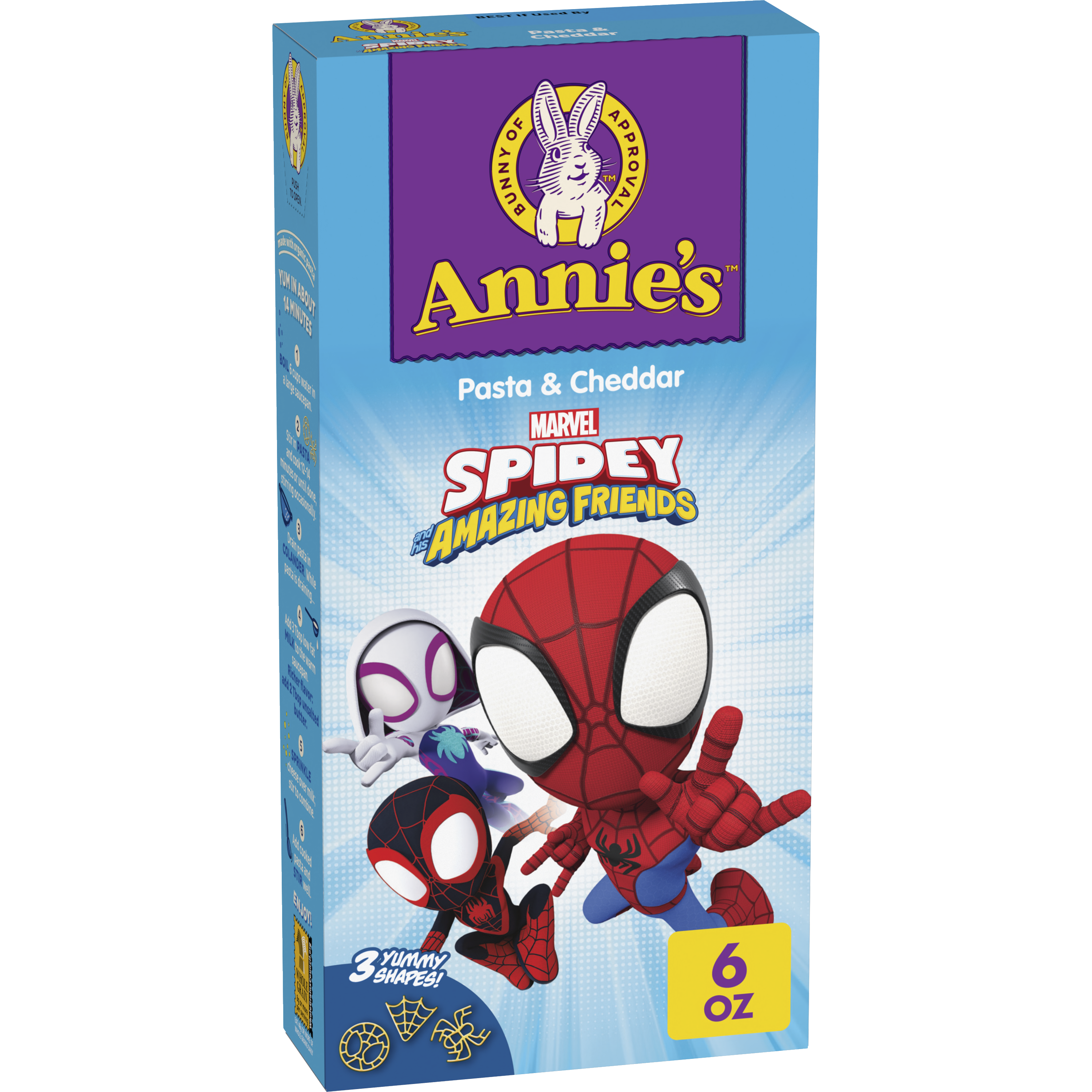Annies US | Spidey and his Amazing Friends Shapes Pasta & Cheddar