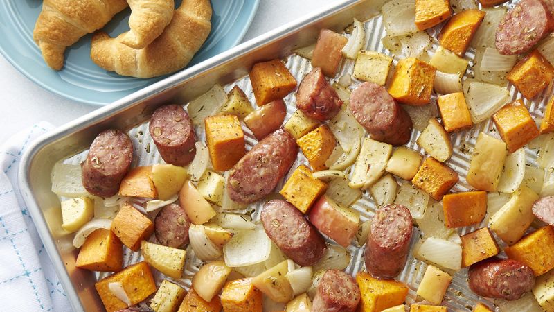 Sheet-Pan Chicken Sausage with Fall Vegetables
