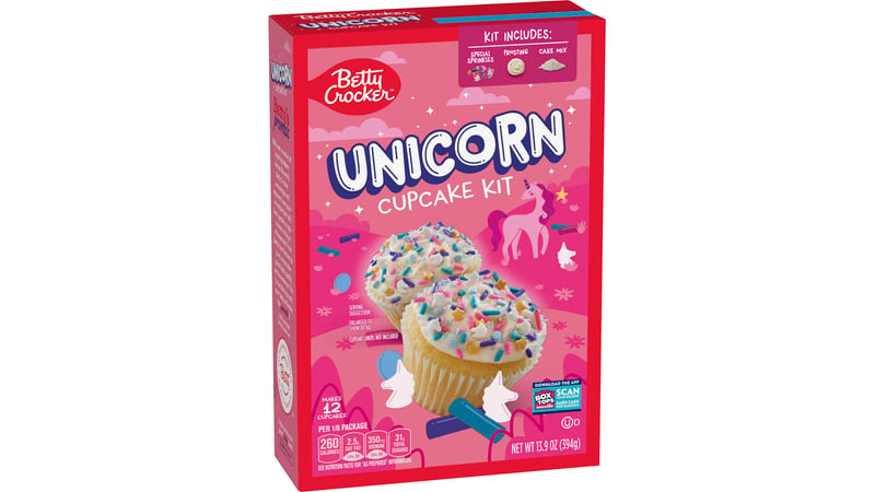  Betty Crocker Unicorn Cupcake Kit, 13.9 oz, (Pack of