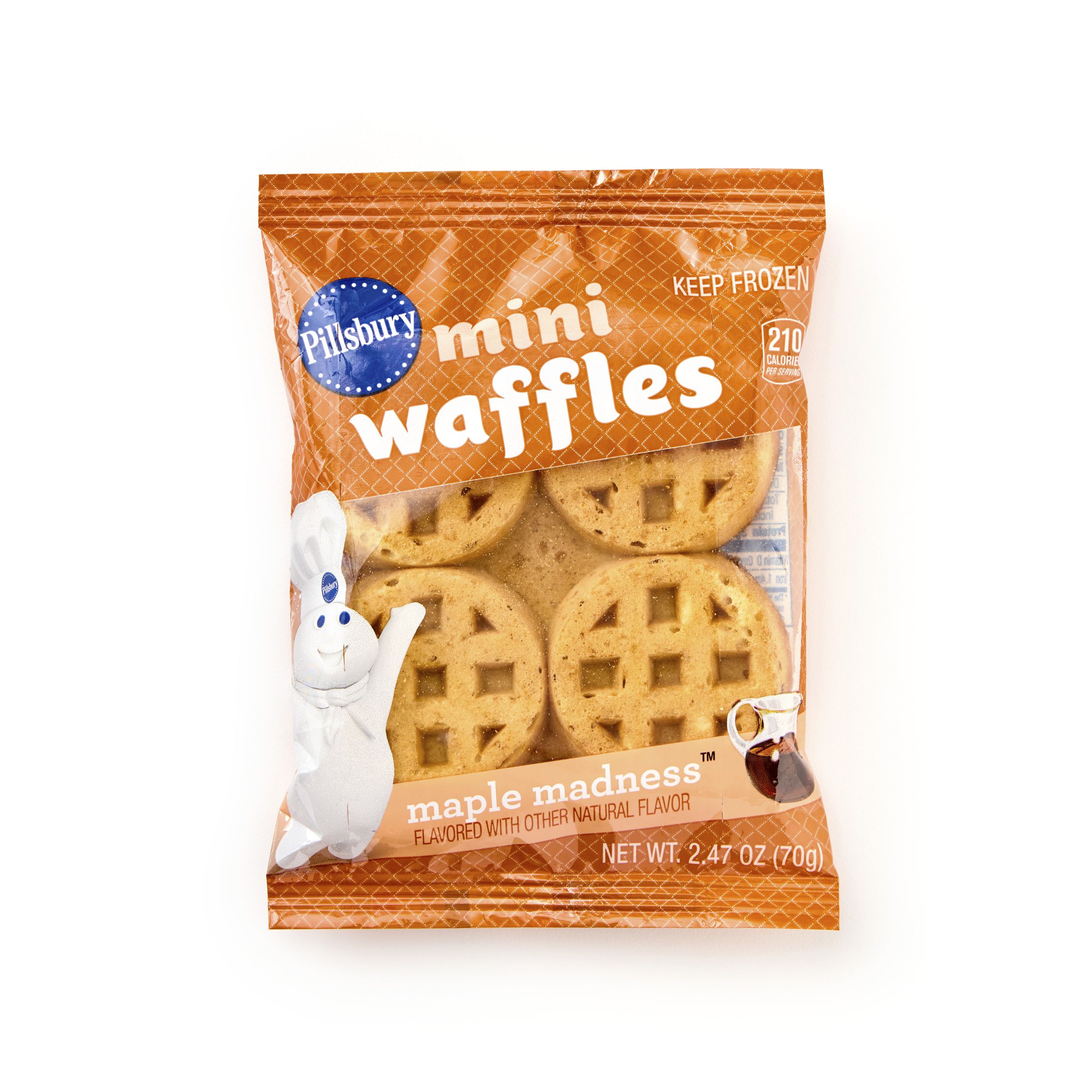 Inner Pack Pillsbury Frozen Meals Mini Waffles Single Serve Pouch Maple Madness 72/2.47 OZ