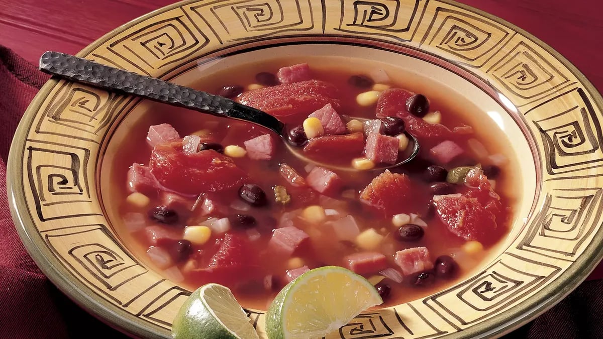 Caribbean Ham and Black Bean Soup