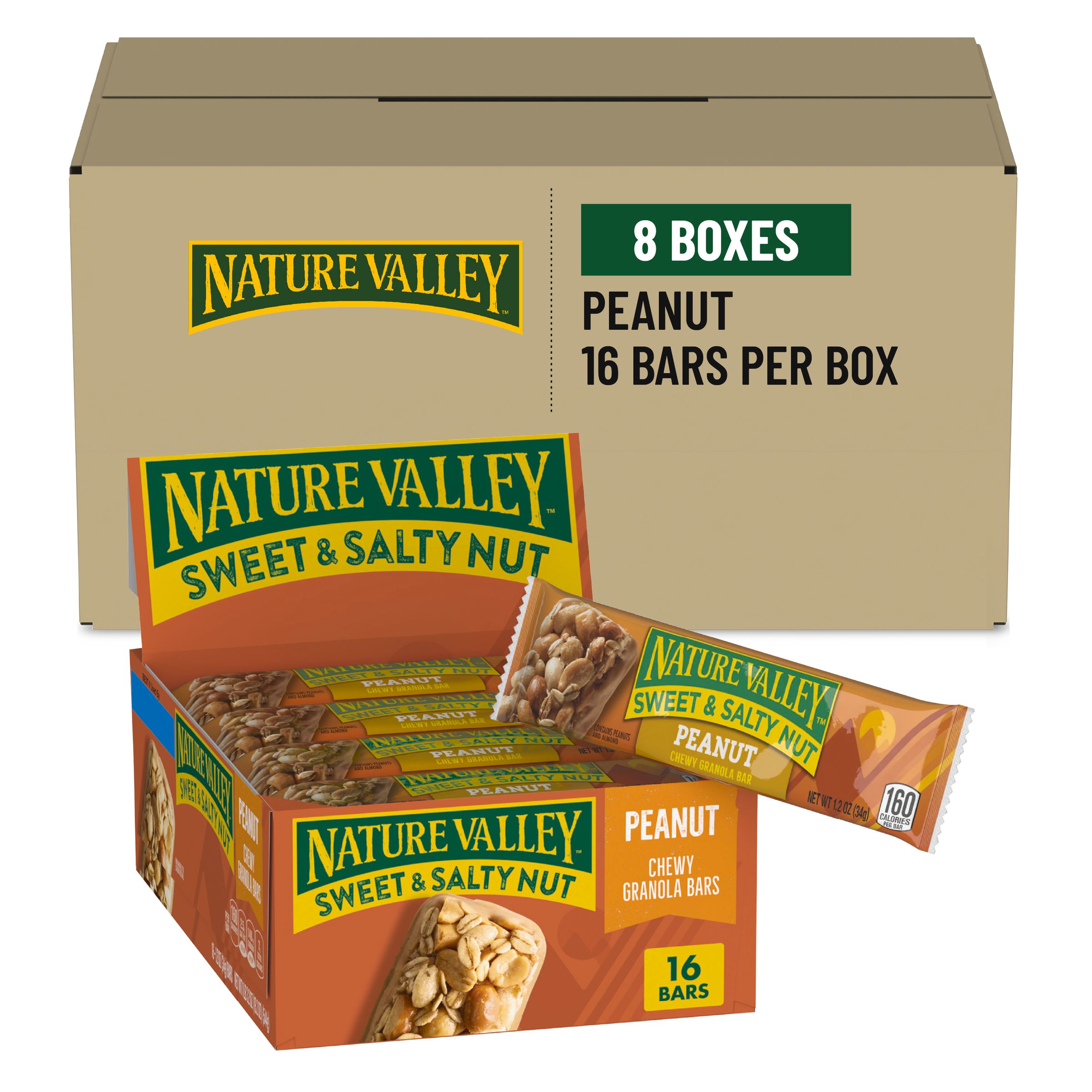  Case Optimized Hero Nature Valley(TM) Sweet & Salty Nut Chewy Granola Bars Peanut (16 ct) 1.2 oz