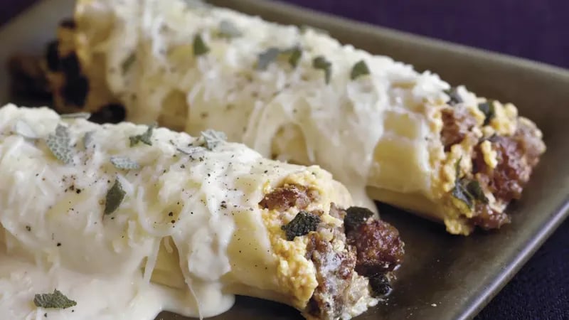 Pumpkin and Sausage Manicotti