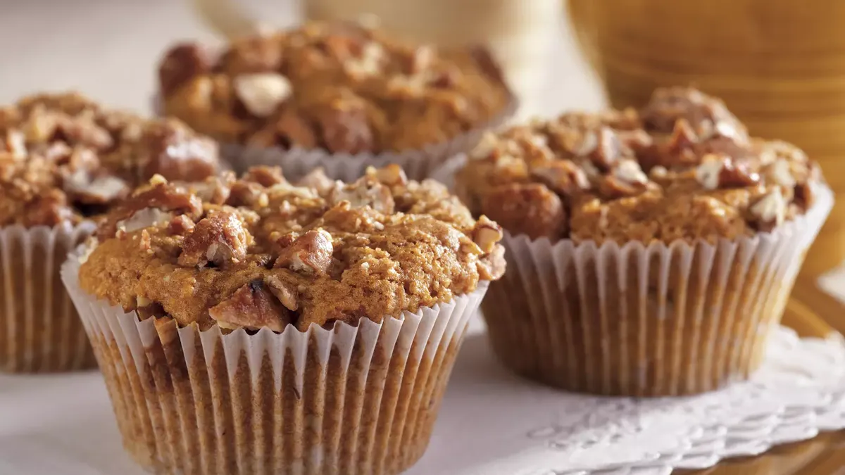 Candied Pecan Sweet Potato Muffins