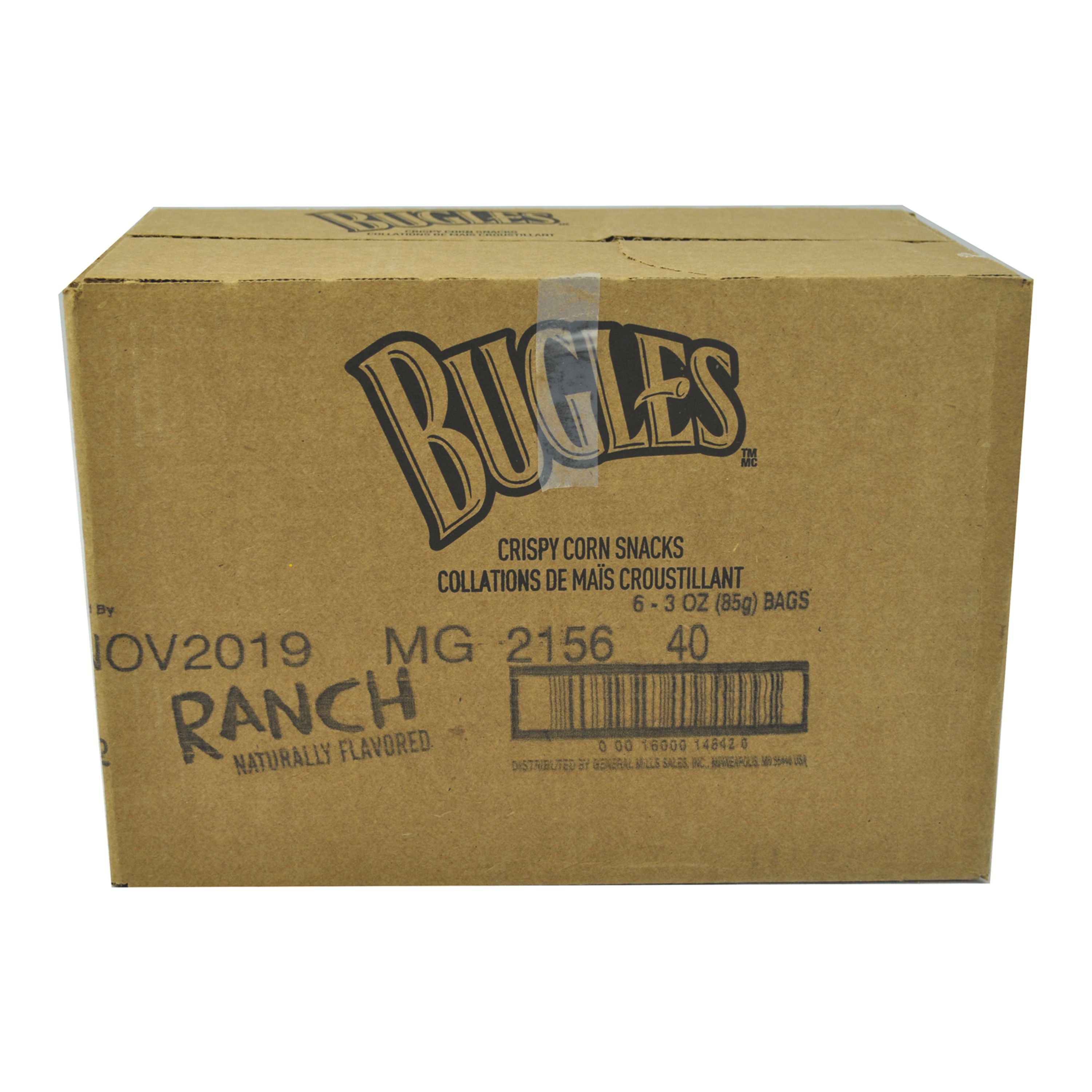 Case - Front 3D Bugles(TM) Corn Snacks Ranch (6 ct) 3 oz