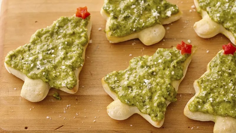 Pesto Christmas Tree Pizza