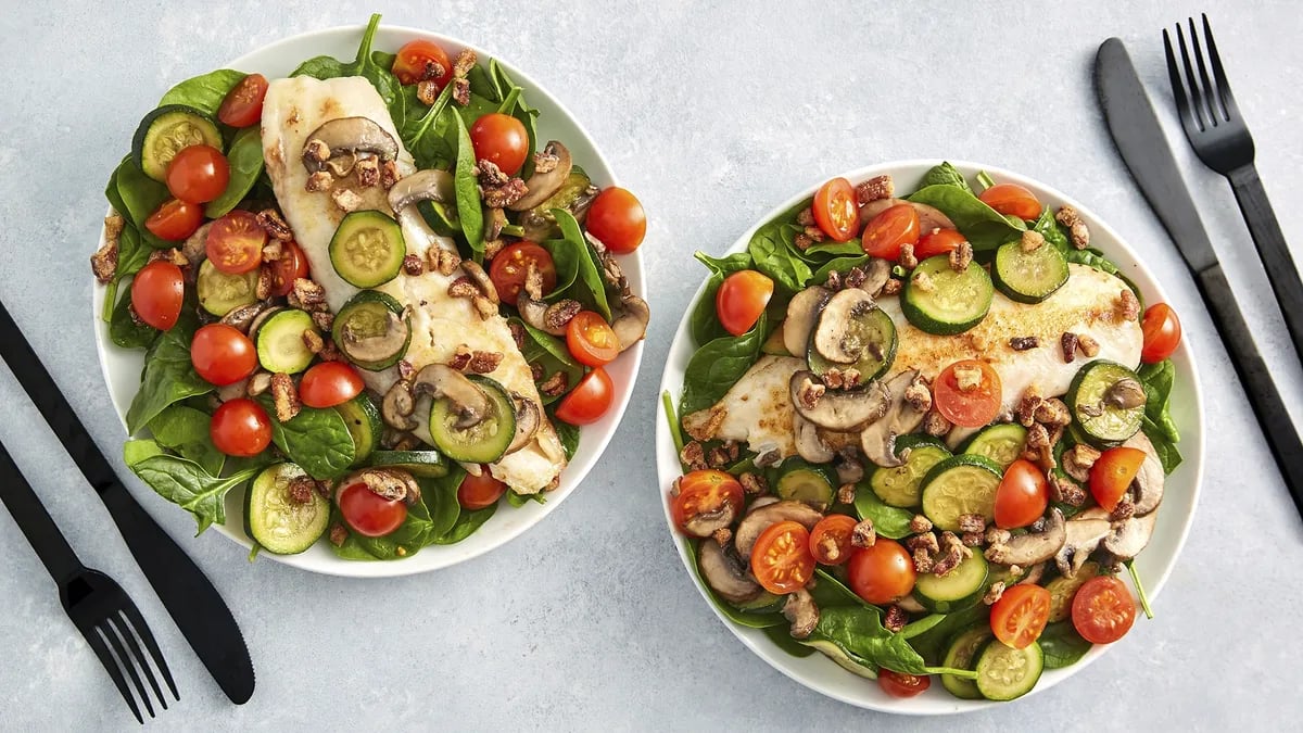 Pan-Fried Tilapia and Spinach Salad