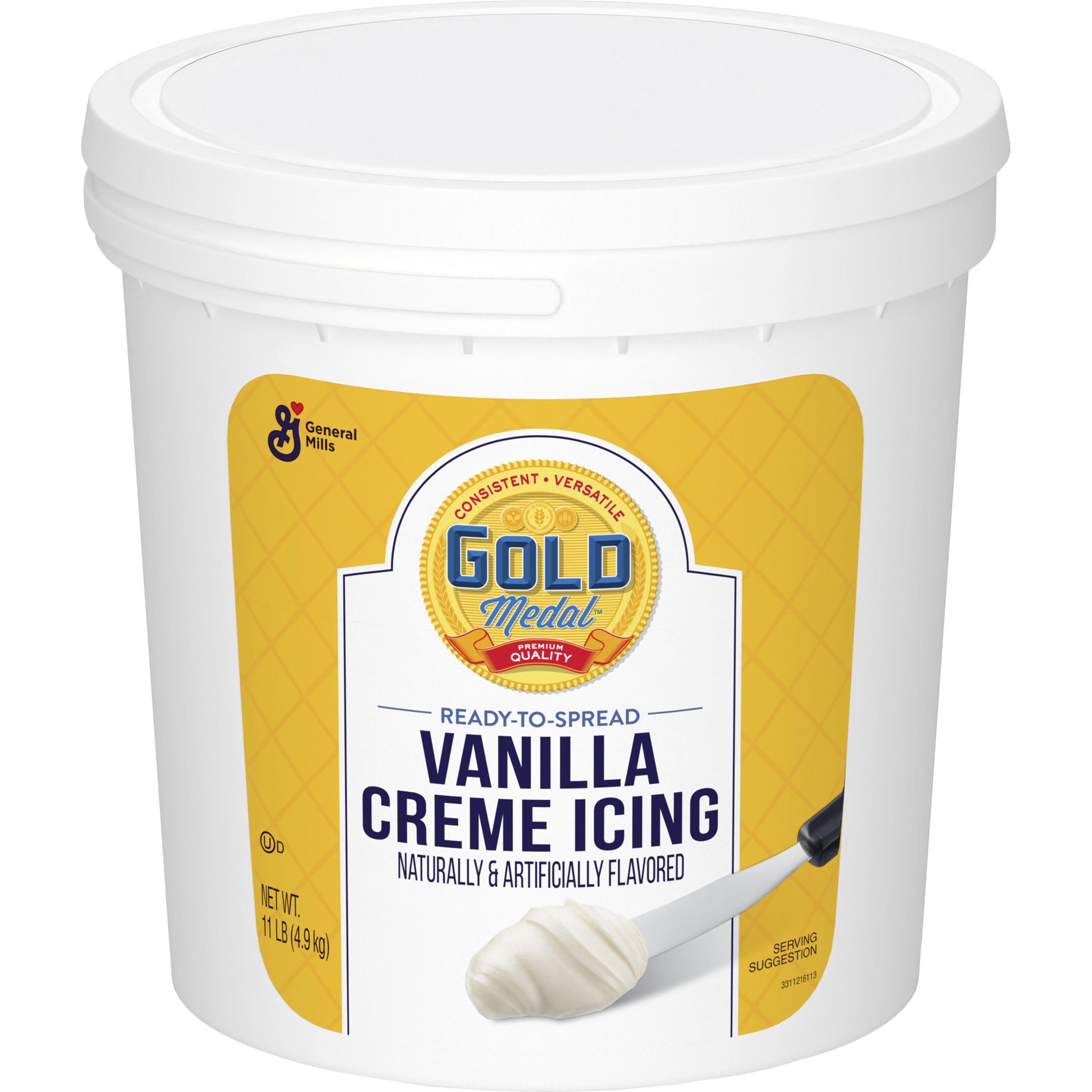 Front - 3D Gold Medal Ready-to-Spread Icing Bulk Tub Vanilla 2/11 LB
