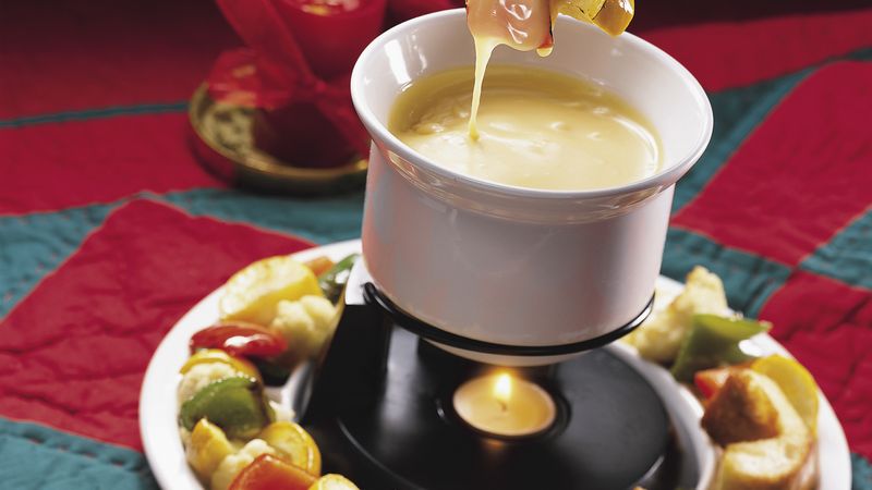 Cheese Fondue With Roasted Vegetable Dippers