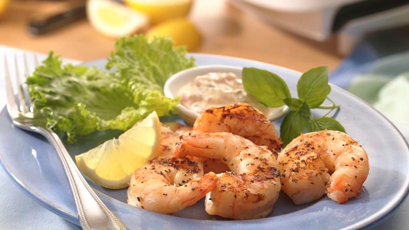 Shrimp with Lemon-Basil Mayonnaise