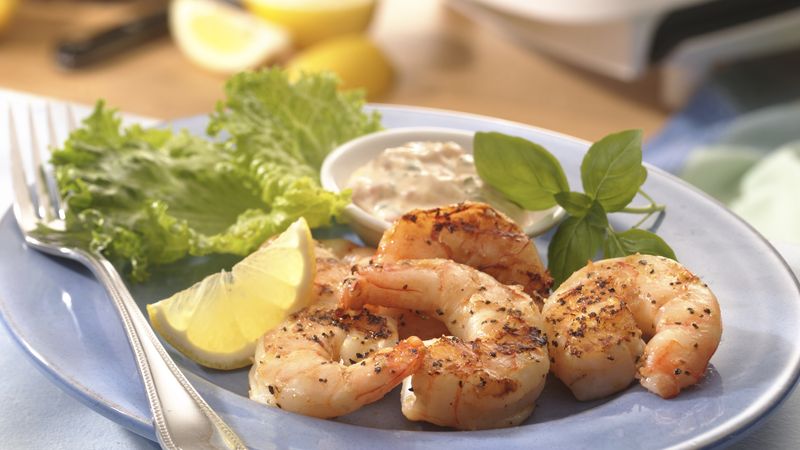 Shrimp with Lemon-Basil Mayonnaise