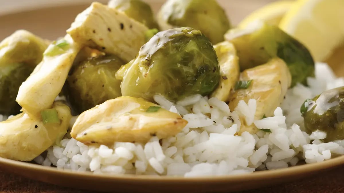 Spicy Lemon Chicken with Brussels Sprouts 