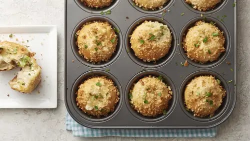 Muffin-Tin Chicken Alfredo Biscuit Bombs