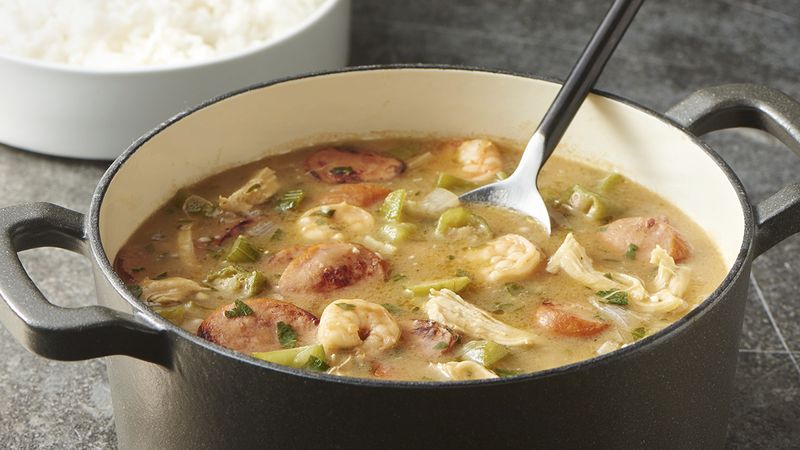 Sausage, Chicken, and Shrimp Gumbo