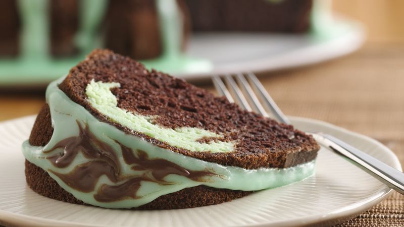 Chocolate-Mint Swirl Cake