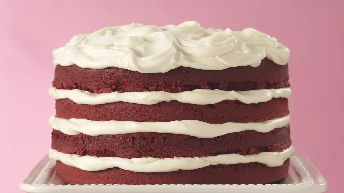 Red Velvet Torte with White Truffle Frosting