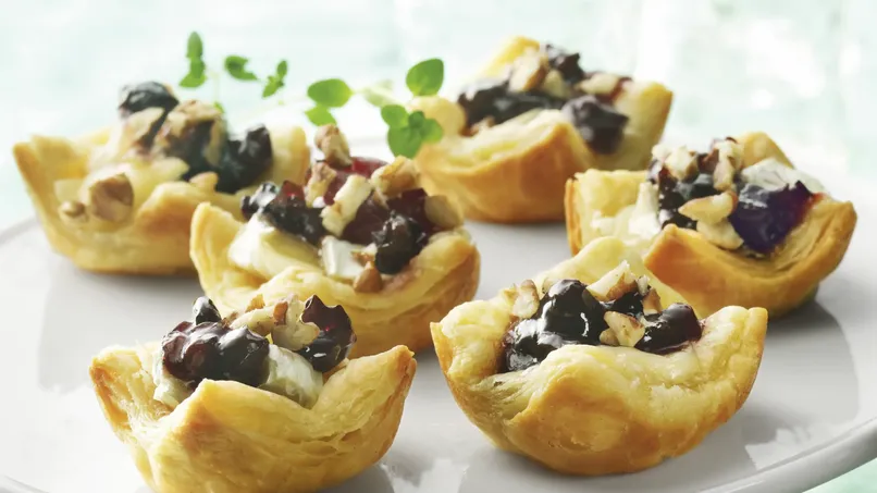 Camembert and Cherry Pastry Puffs