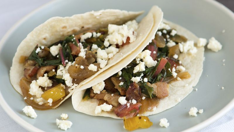 Bacon and Swiss Chard Tacos