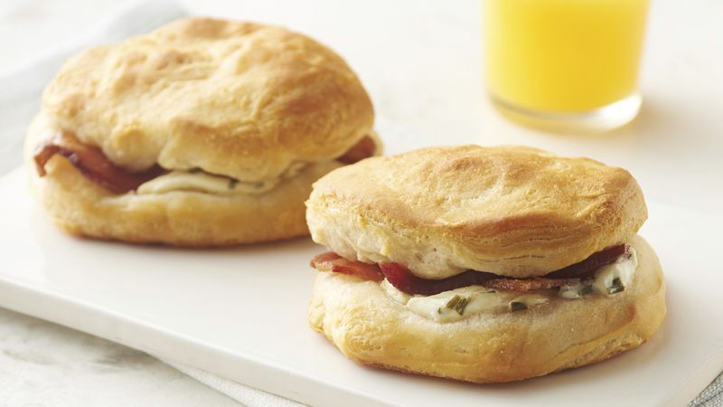Bacon-Stuffed Breakfast Biscuit Sandwiches