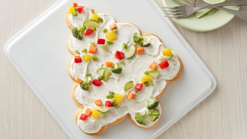 Tree-Shaped Crescent Veggie Appetizers