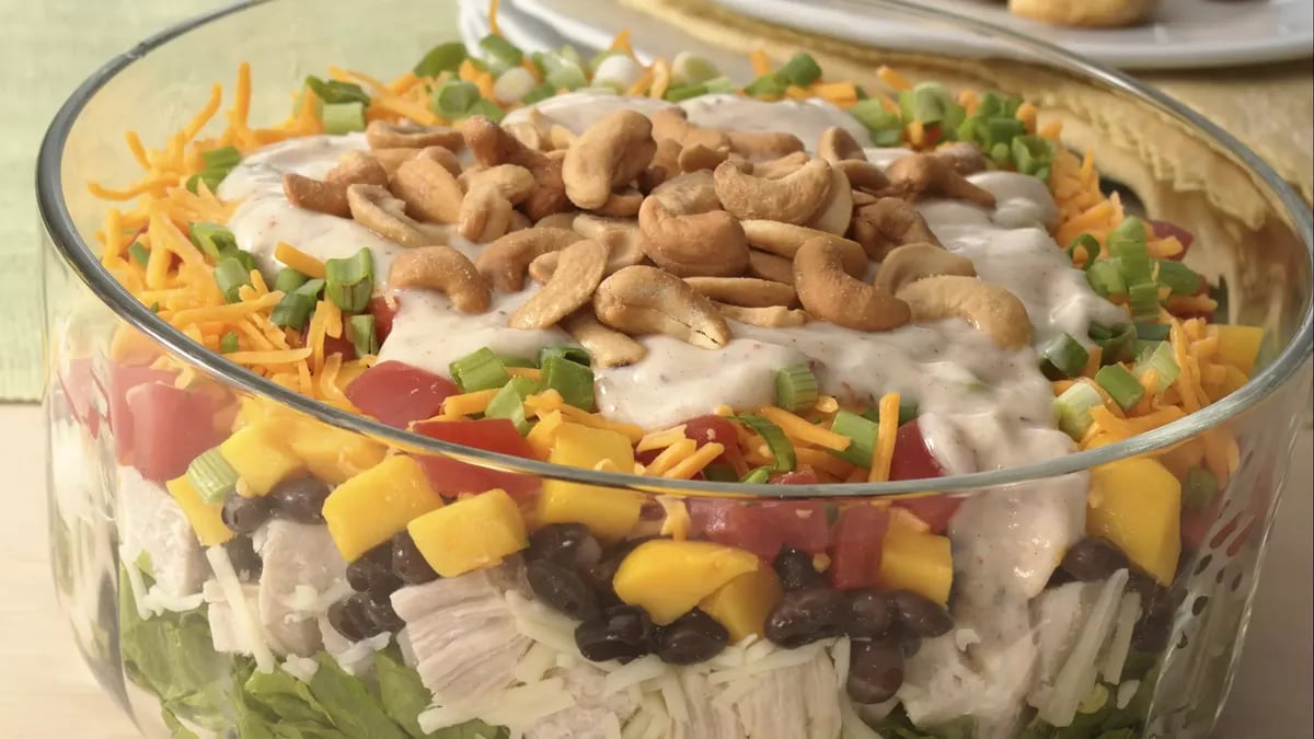 Gluten-Free Layered Caribbean Chicken Salad