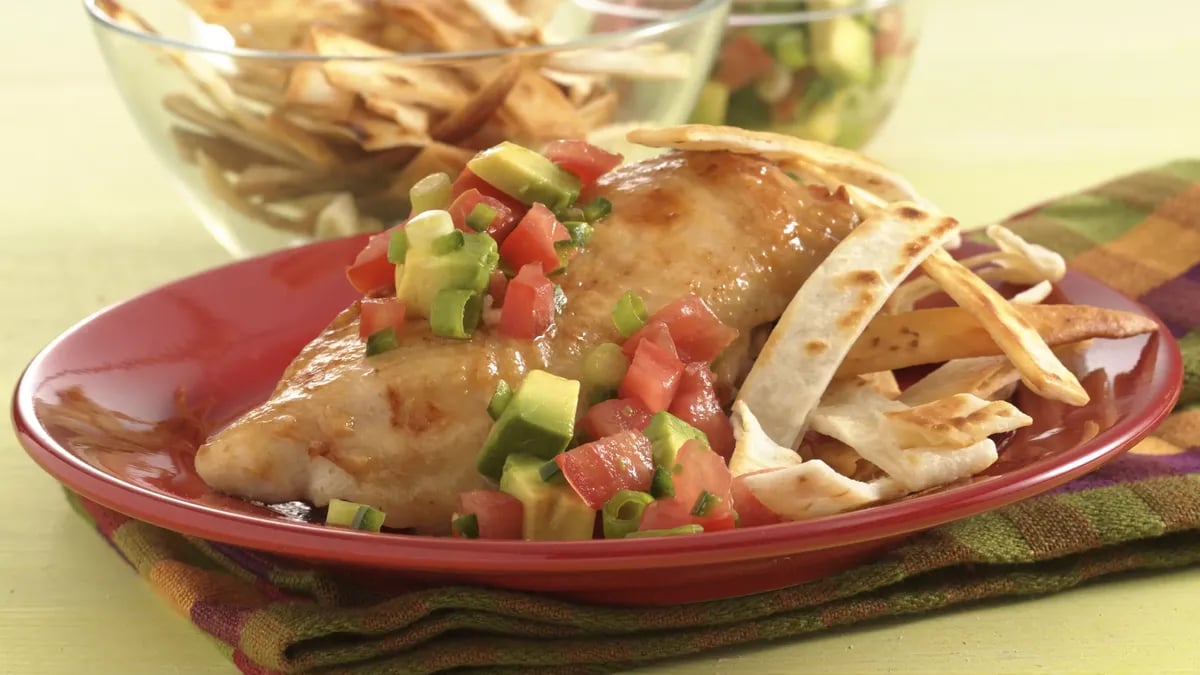 Fiesta Chicken Breasts with Tomato-Avocado Salsa