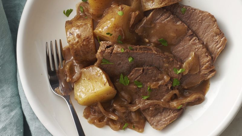 Slow-Cooker Beef Roast with Onions and Potatoes