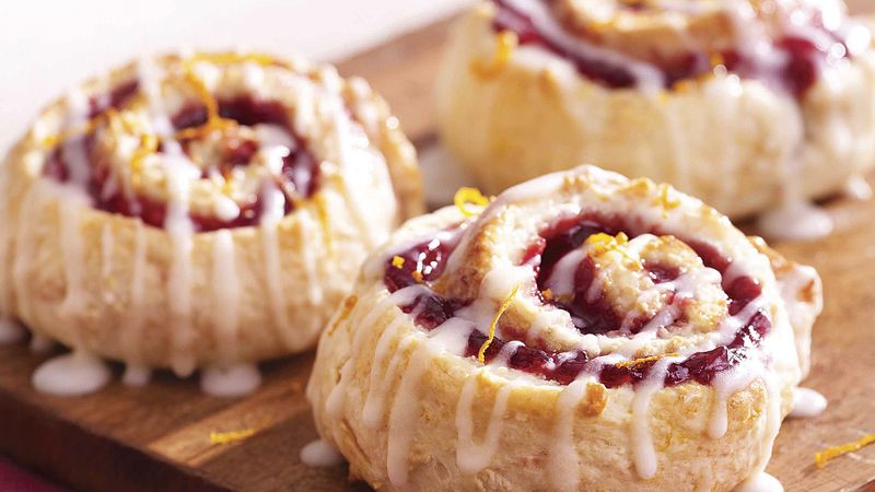 Double-Drizzled Raspberry Rolls