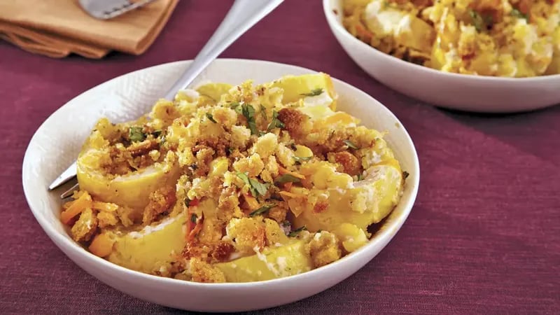 Slow-Cooker Squash and Cornbread Casserole